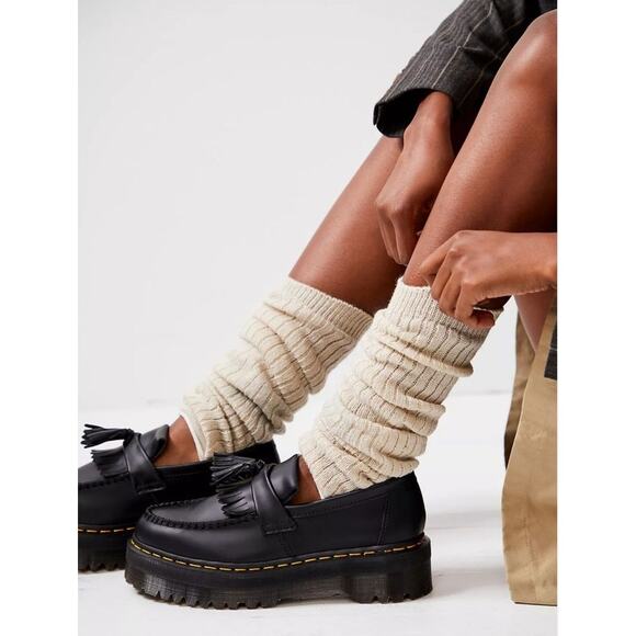 NWOT Dr Martens Adrian Quad Platform Tassel Loafers Black Smooth Leather - Picture 2 of 12